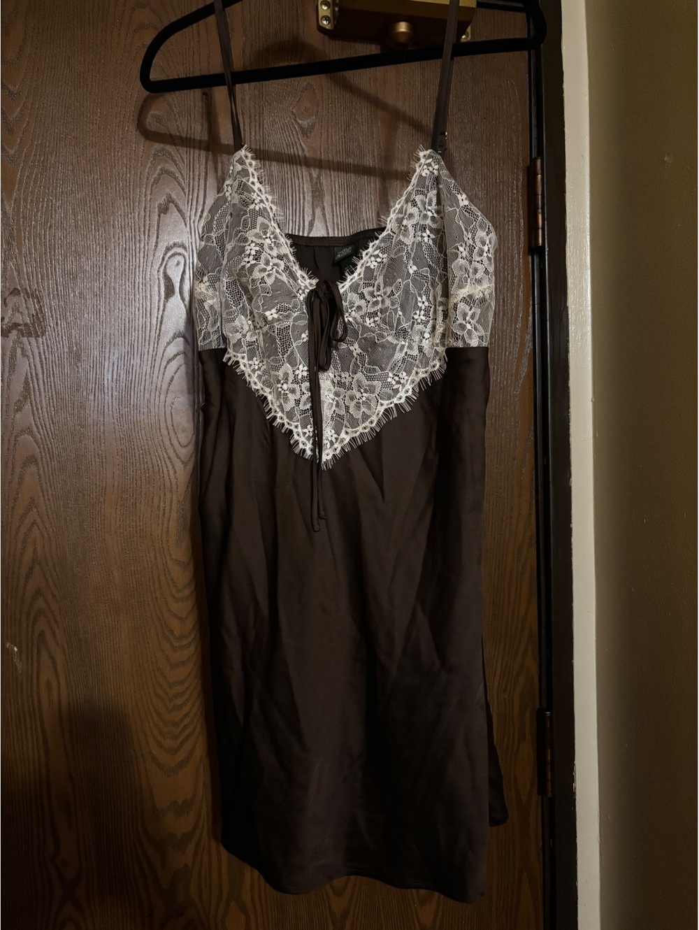 Brown Lace Slip Dress- Size Large